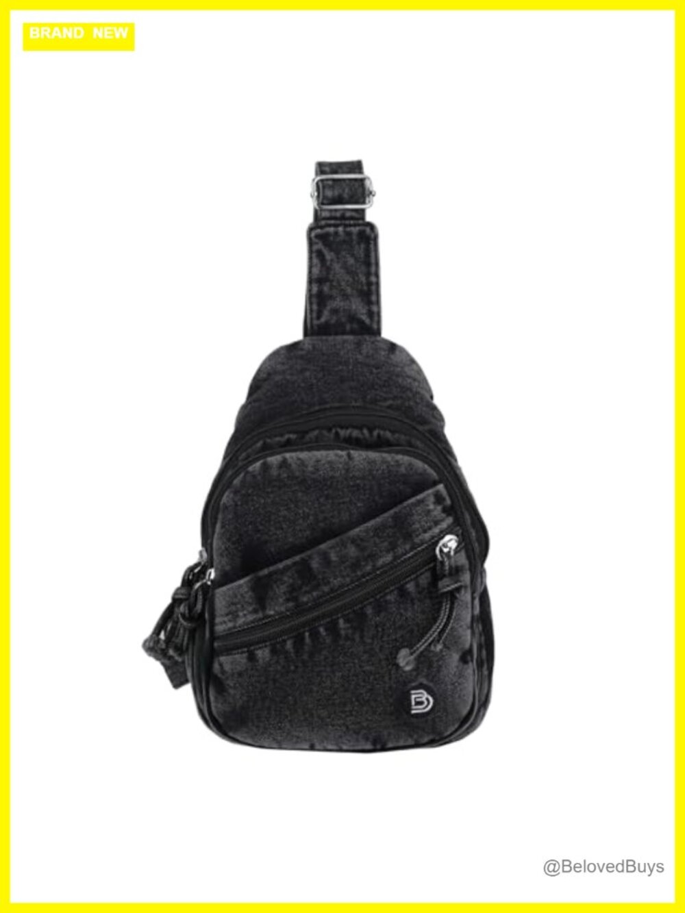 Y2K Faded Wash Denim Sling Bag 3-Way Crossbody Jean Chest Pack